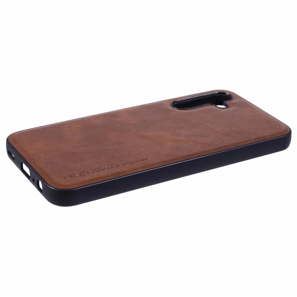 X-LEVEL Bojue-3 Series For Samsung Galaxy A15 5G Case Leather+TPU+PC Phone Cover - Brown - 5