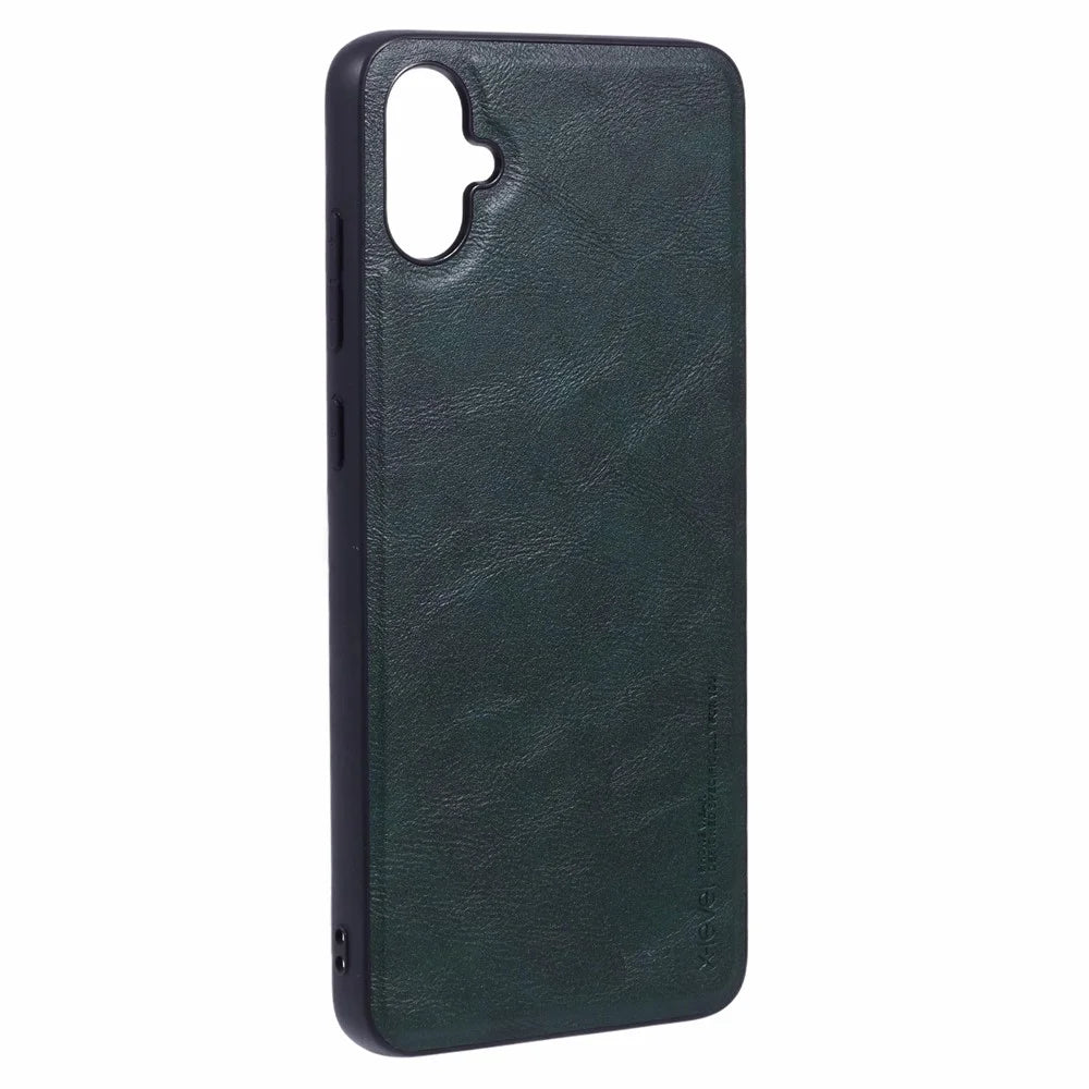 X-LEVEL Bojue-3 Series For Samsung Galaxy A05 4G Case Anti-Scratch Leather Back Phone Cover - Midnight Green - 3