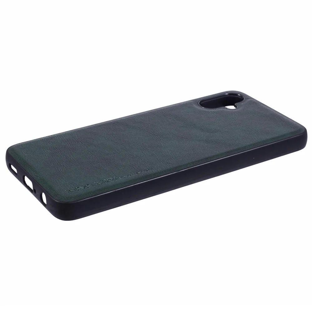 X-LEVEL Bojue-3 Series For Samsung Galaxy A05 4G Case Anti-Scratch Leather Back Phone Cover - Midnight Green - 4