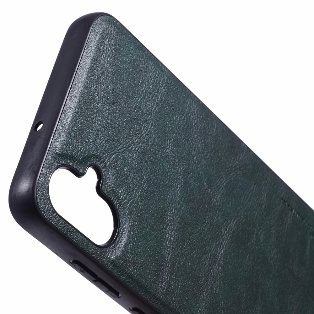 X-LEVEL Bojue-3 Series For Samsung Galaxy A05 4G Case Anti-Scratch Leather Back Phone Cover - Midnight Green - 6