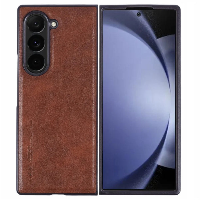 X-LEVEL Bojue-3 Series For Samsung Galaxy Z Fold6 5G Case Leather+TPU+PC Phone Cover - Brown - 1