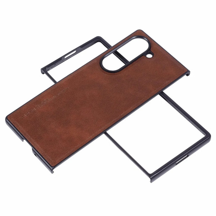X-LEVEL Bojue-3 Series For Samsung Galaxy Z Fold6 5G Case Leather+TPU+PC Phone Cover - Brown - 5
