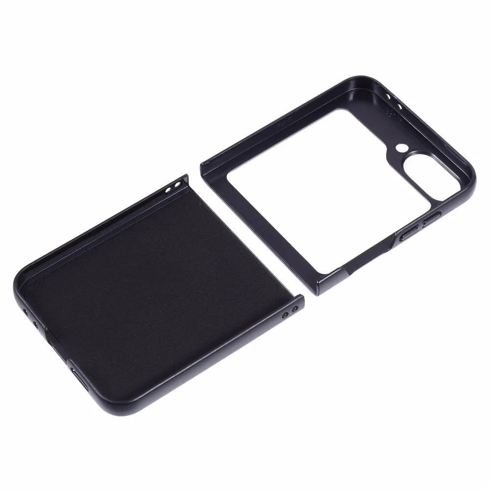 X-LEVEL Bojue-3 Series For Samsung Galaxy Z Flip7 FE 5G / Z Flip6 5G Case Leather+TPU+PC Anti-Fall Cell Phone Cover - Midnight Green - 4