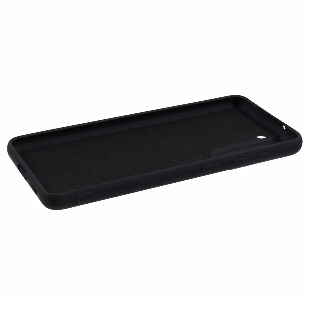 X-LEVEL For Samsung Galaxy S21 FE 5G Phone Case Liquid Silicone Texture Anti-Scratch TPU Cover - Black - 5