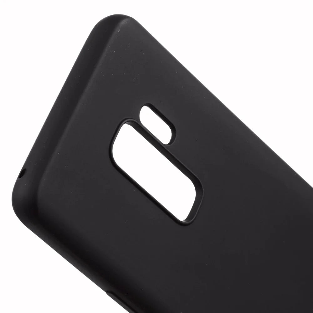 X-LEVEL For Samsung Galaxy S9+ Anti-Scratch TPU Phone Case Liquid Silicone Texture Phone Cover - Black - 6