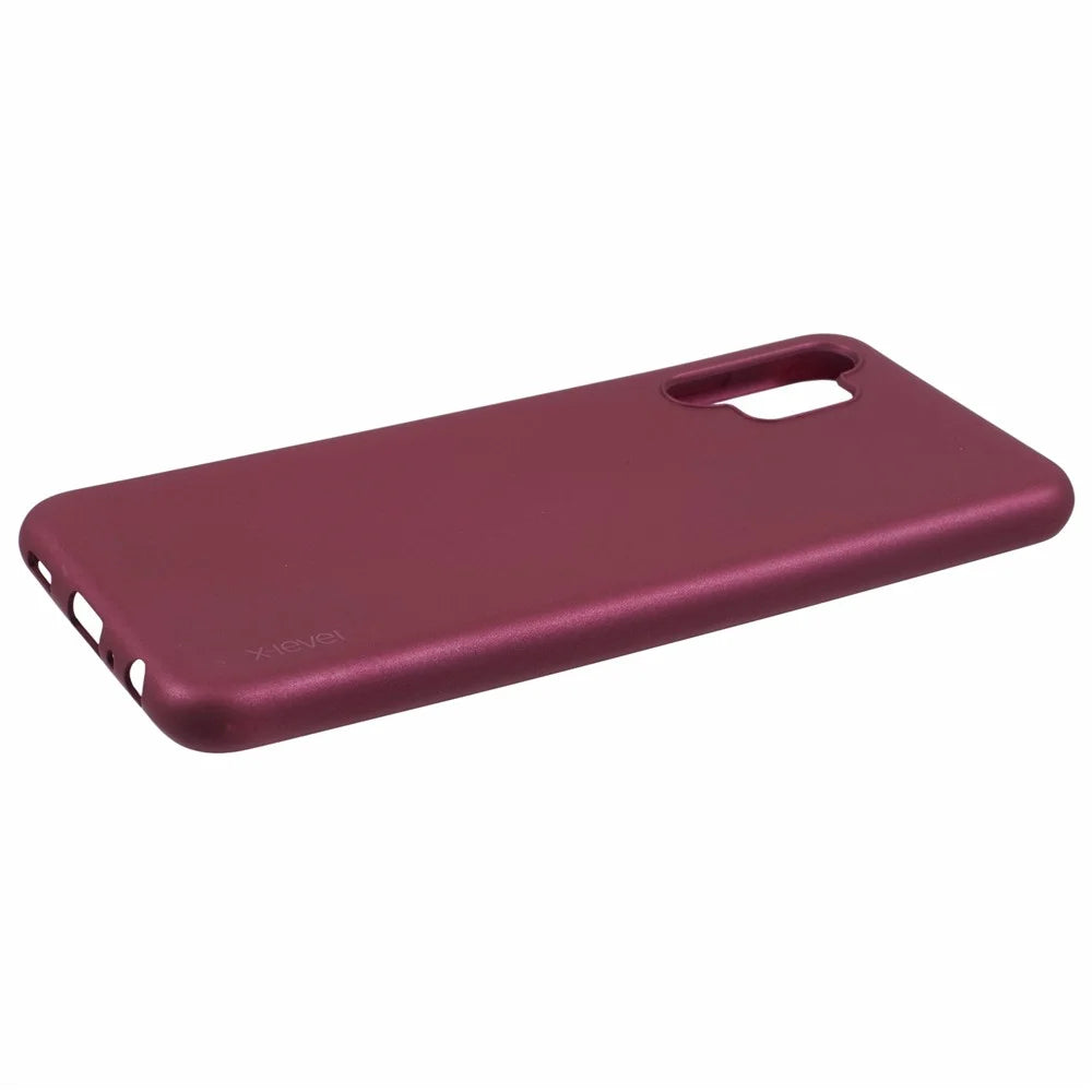 X-LEVEL Guardian Series For Samsung Galaxy A13 4G Phone Case Matte TPU Phone Cover - Wine Red - 5