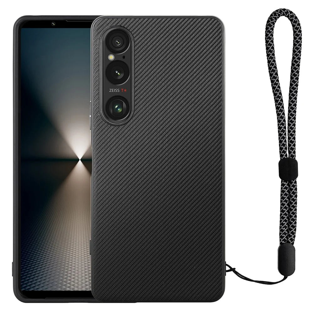VILI TC Series for Sony Xperia 1 VI Case PU Leather Coated TPU Phone Cover with Strap - 1