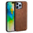 For iPhone 16 Pro Case Retro PU Leather Shockproof Anti-Slip Back Cover - Brown - 1
