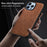 For iPhone 16 Pro Case Retro PU Leather Shockproof Anti-Slip Back Cover - Brown - 2