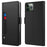 For iPhone 16 Pro Case Card Slot Mirror PU Leather Folio Phone Cover - Black - 1