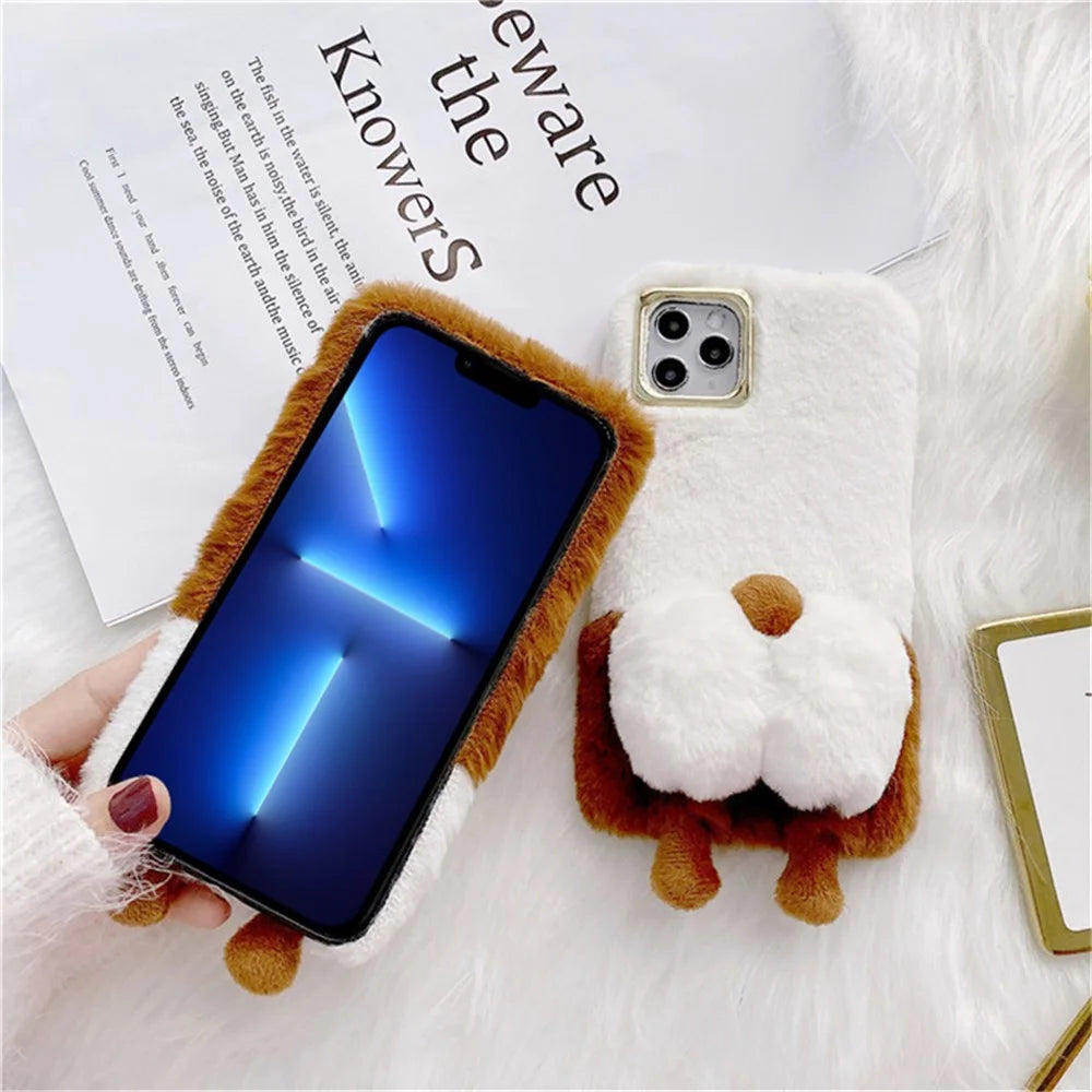 For iPhone 13 Pro Max 6.7 inch Soft Fluffy Phone Case Warm Plush+TPU Anti-scratch Mobile Phone Shell Cover - Brown - 4