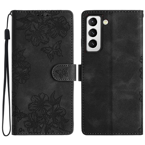 For Samsung Galaxy S21+ 5G   Phone Shell PU Leather Imprinted Pattern Wallet Phone Cover - Black - 1