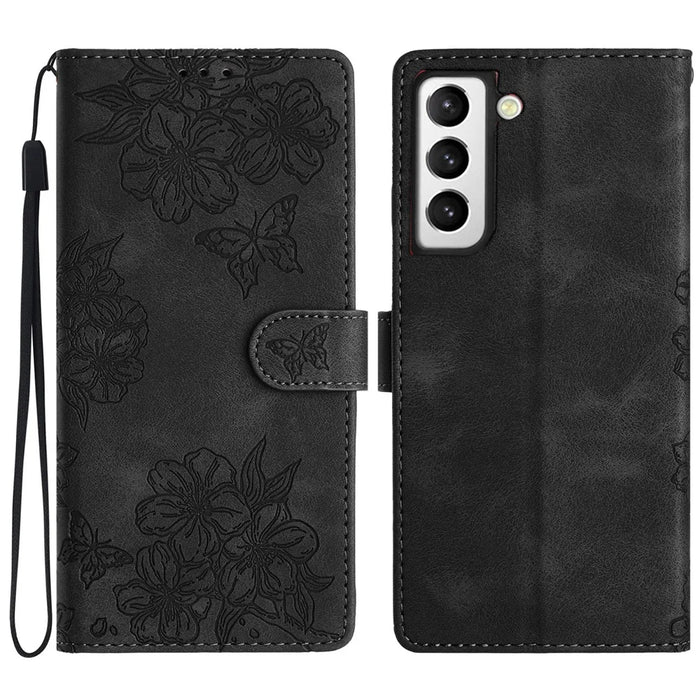 For Samsung Galaxy S21+ 5G   Phone Shell PU Leather Imprinted Pattern Wallet Phone Cover - Black - 1