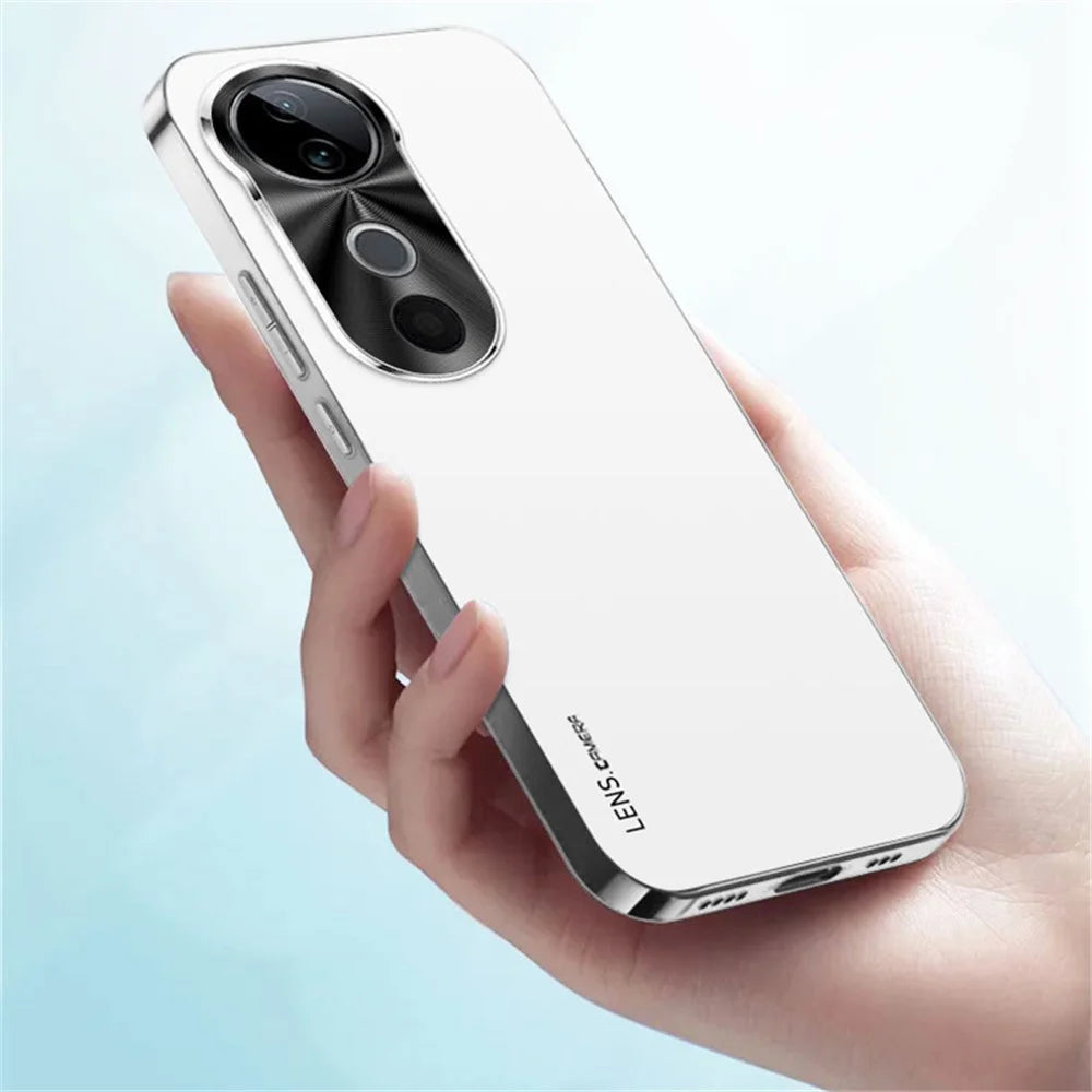 For vivo S19 Pro 5G Case Acrylic+TPU+Metal Anti-Scratch Phone Cover with Electroplating Frame - Baby Blue - 5
