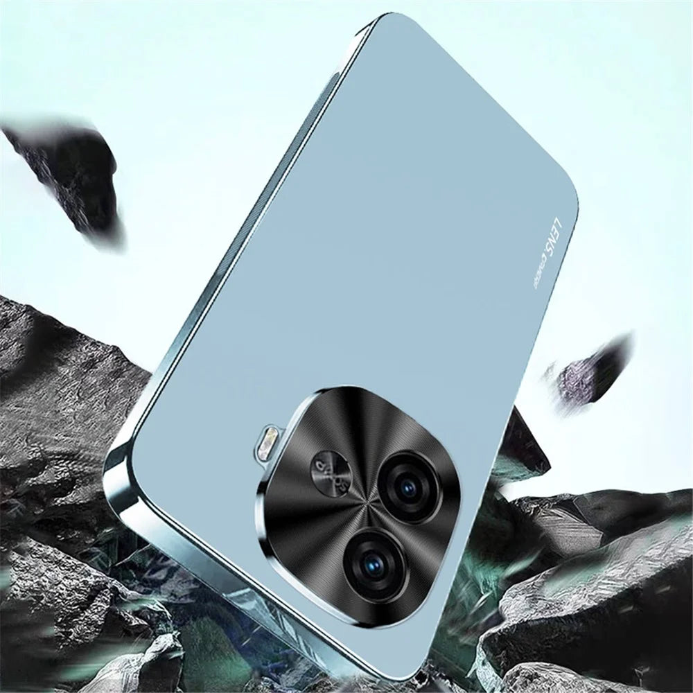 For vivo iQOO Z9 Turbo 5G Case Acrylic+TPU+Metal Anti-Scratch Phone Cover with Electroplating Frame - Baby Blue - 4