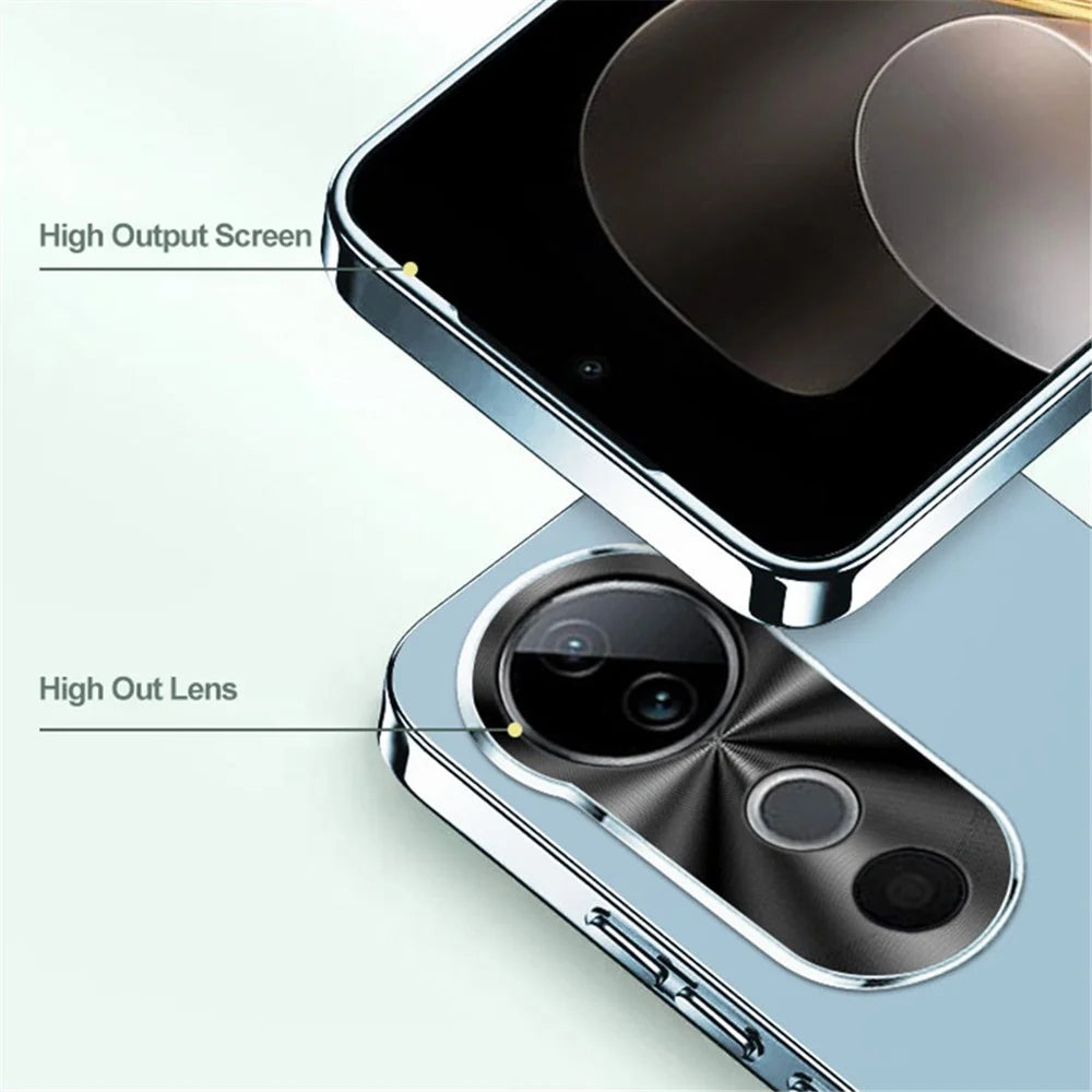 For vivo S19 5G Case Anti-Drop Acrylic+TPU+Metal Phone Cover with Electroplating Frame - Baby Blue - 2