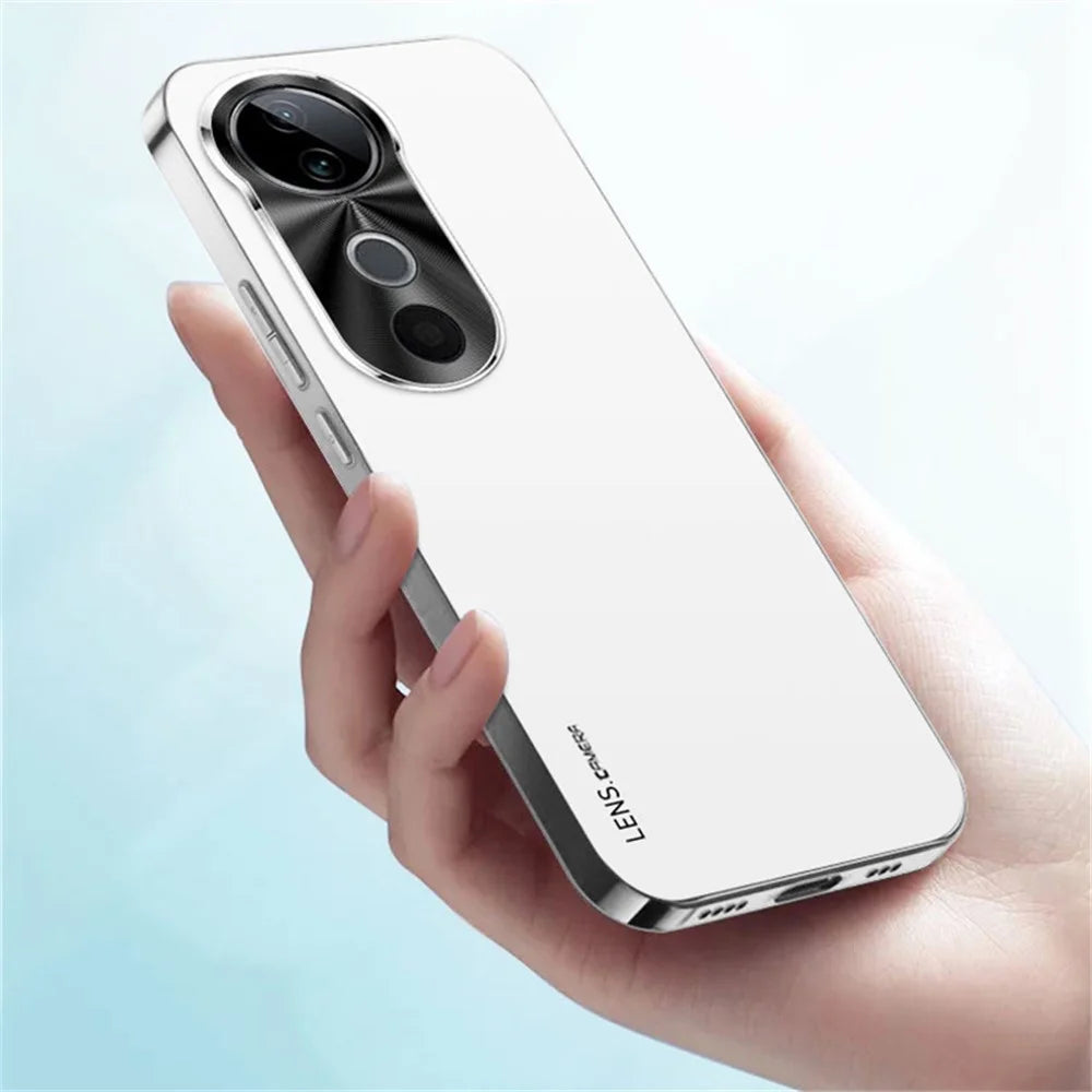 For vivo S19 5G Case Anti-Drop Acrylic+TPU+Metal Phone Cover with Electroplating Frame - Baby Blue - 5