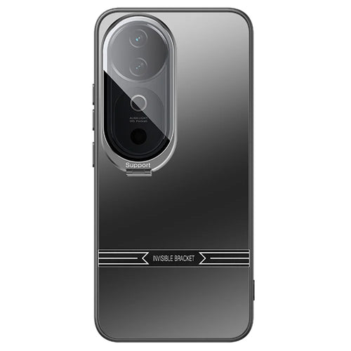 For vivo S19 5G Case PC+TPU Matte Anti-Drop Phone Cover with Lens Lid Kickstand - Black - 1