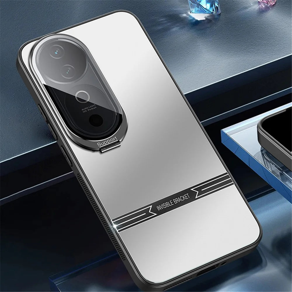 For vivo S19 5G Case PC+TPU Matte Anti-Drop Phone Cover with Lens Lid Kickstand - Black - 4