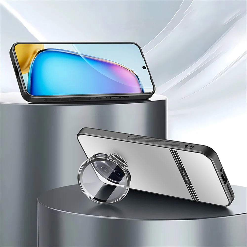 For vivo Y200i 5G Case PC+TPU Matte Anti-Drop Phone Cover with Lens Lid Kickstand - Silver - 2