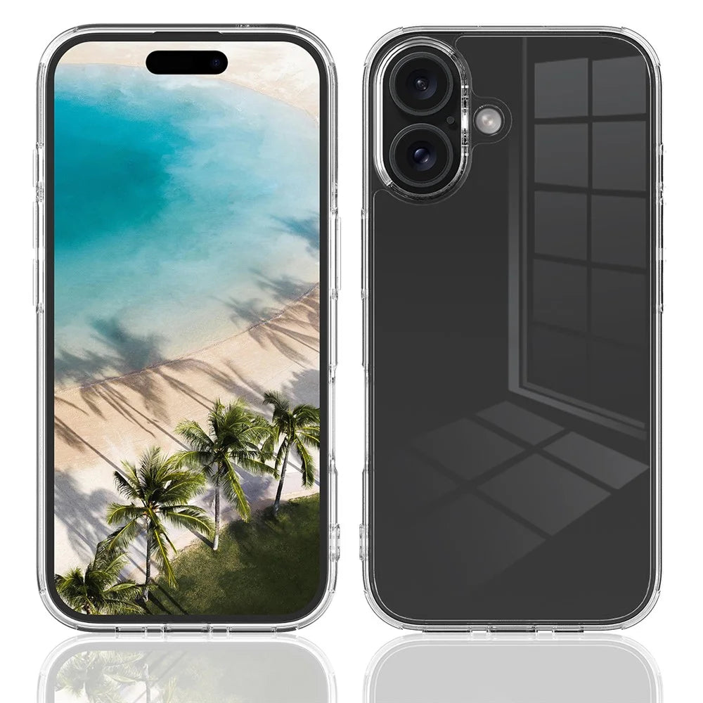 For iPhone 16 Case Clear Shockproof Acrylic + TPU Phone Cover - 3