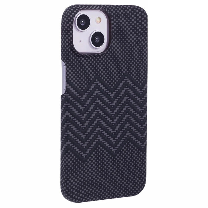 For iPhone 13 Case Stylish Pattern Luminous Anti-Drop PC Phone Cover - Black Wave - 3