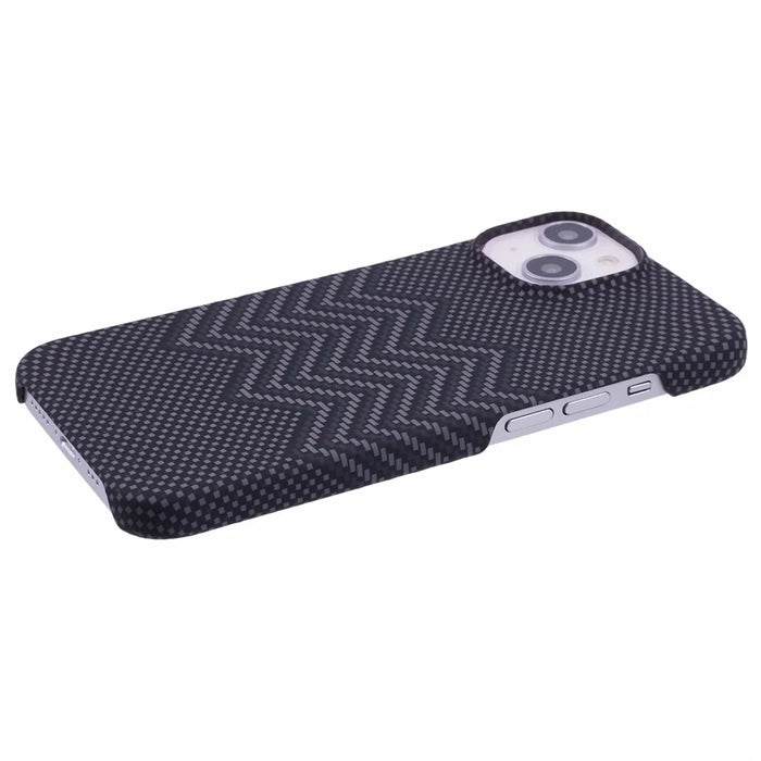 For iPhone 13 Case Stylish Pattern Luminous Anti-Drop PC Phone Cover - Black Wave - 5
