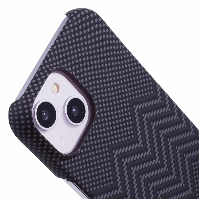 For iPhone 13 Case Stylish Pattern Luminous Anti-Drop PC Phone Cover - Black Wave - 6