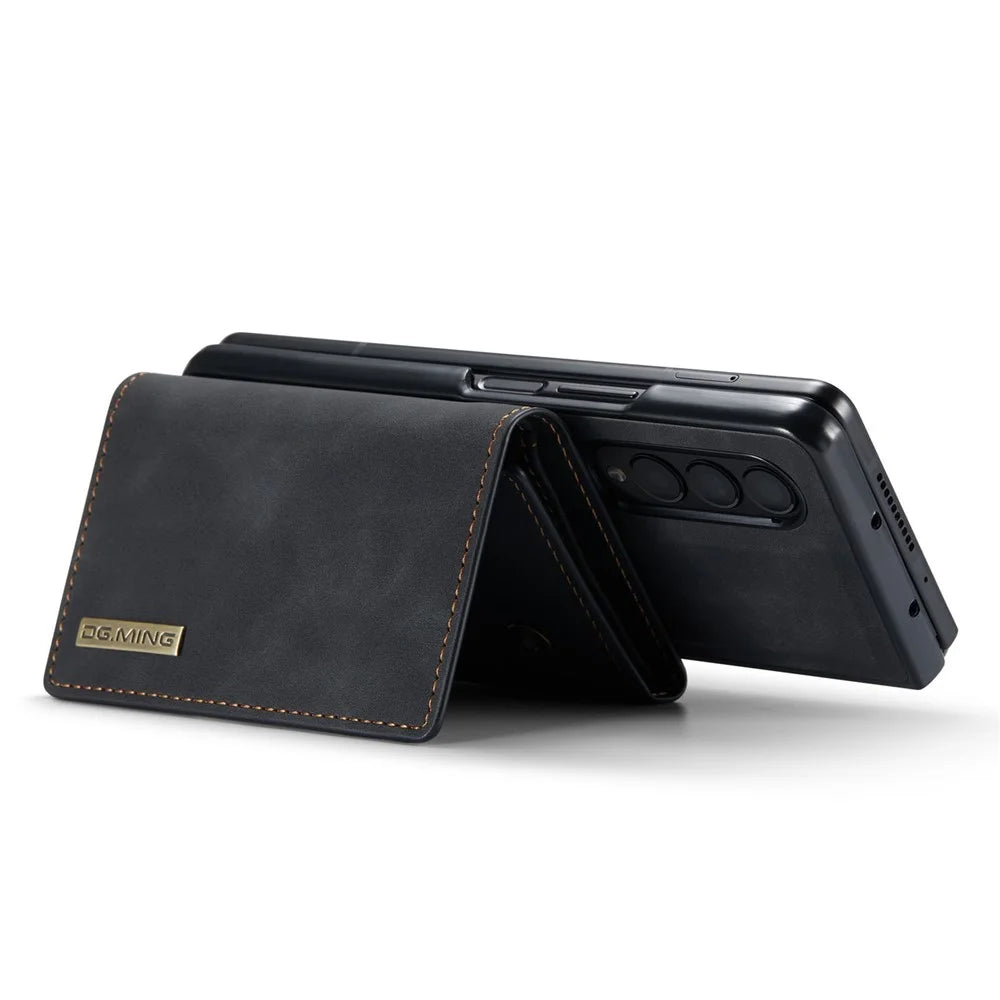 DG.MING M1 Series Phone Case for Samsung Galaxy Z Fold3 5G Detachable 2-in-1 Wallet Phone Case Anti-Drop Cell Phone Case - Black - 2