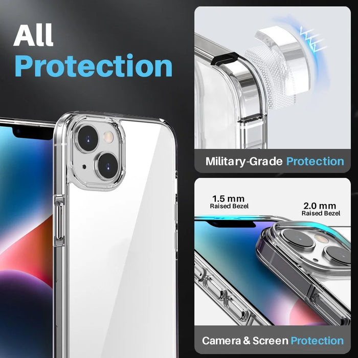 NORTHJO For iPhone 14 Case Full Protection PC+TPU Phone Cover + Screen Protector + Camera Lens Protector - 2