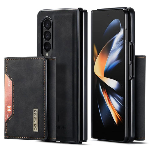 DG.MING M2 Series Phone Case for Samsung Galaxy Z Fold3 5G Shockproof Case Magnetic Absorption Detachable Wallet Phone Case Kickstand Protective Cover - Black - 1