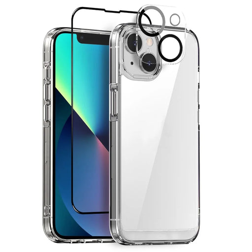 NORTHJO For iPhone 13 Case Shockproof PC+TPU Phone Cover Set with Screen Protector, Camera Lens Protector - 1
