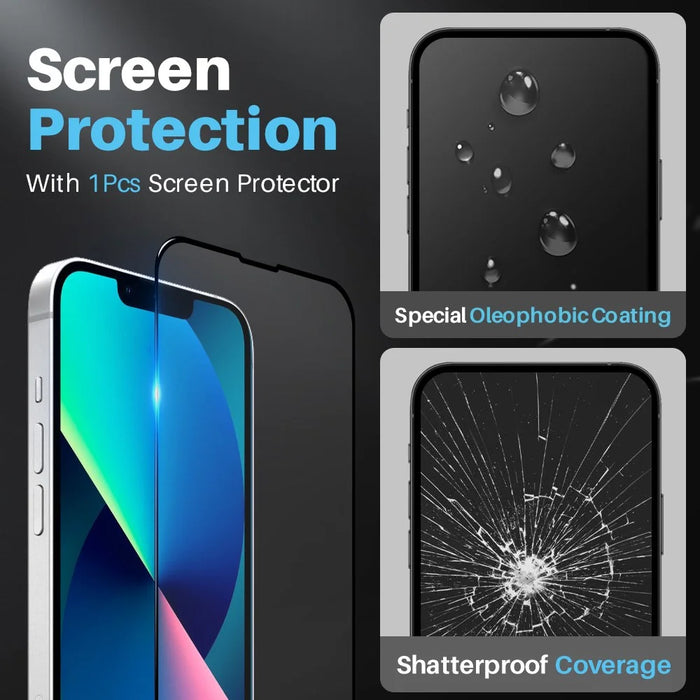 NORTHJO For iPhone 13 Case Shockproof PC+TPU Phone Cover Set with Screen Protector, Camera Lens Protector - 4