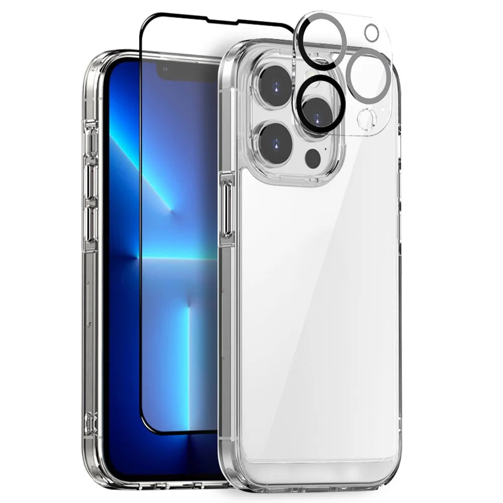 NORTHJO For iPhone 13 Pro Max Case Full Protection PC+TPU Phone Cover + Screen Protector + Camera Lens Protector - 1