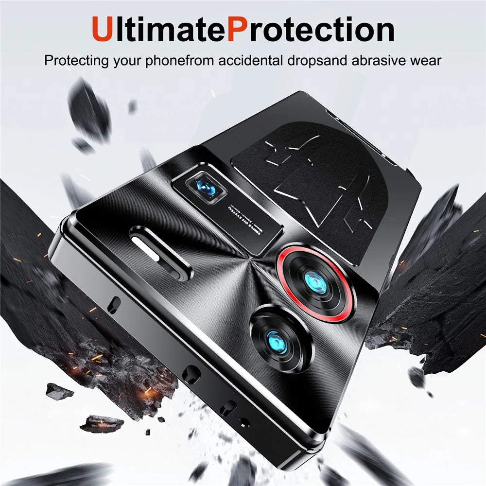 For ZTE nubia Z60 Ultra Case Aluminium Alloy+PC Phone Cover Graphene Heat Dissipation - Black - 3