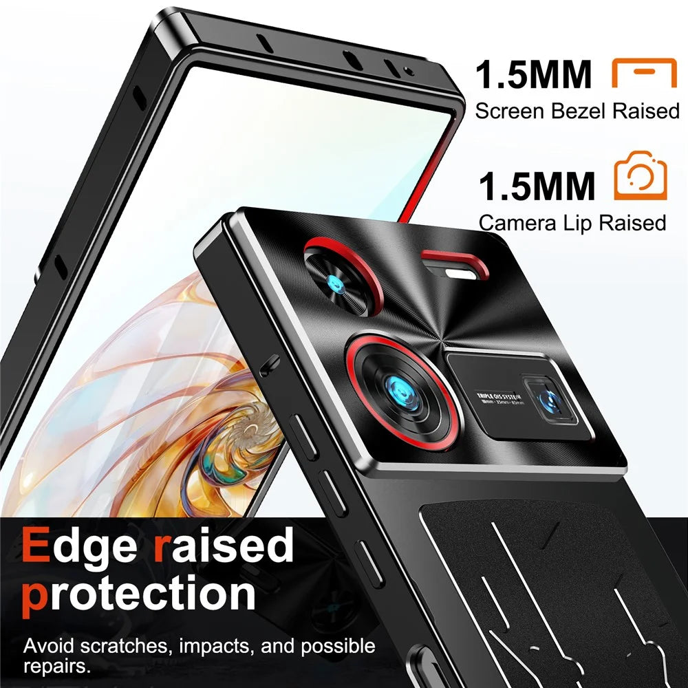 For ZTE nubia Z60 Ultra Case Aluminium Alloy+PC Phone Cover Graphene Heat Dissipation - Black - 5