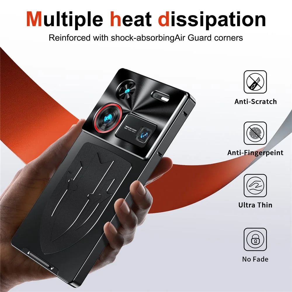 For ZTE nubia Z60 Ultra Case Aluminium Alloy+PC Phone Cover Graphene Heat Dissipation - Black - 7