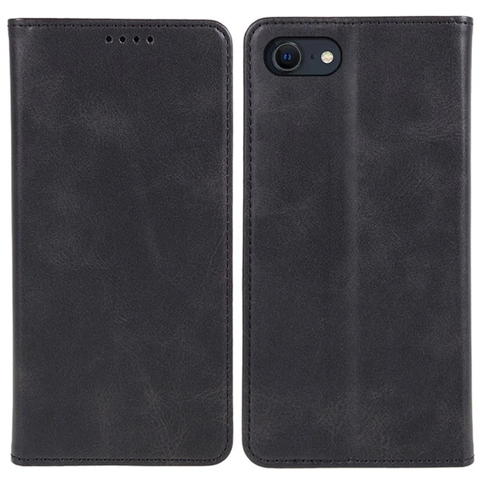 For iPhone 17e / 16e Case Magnetic Auto Closing Leather Phone Wallet Cover - Black - 1