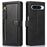 For Google Pixel 8 Pro Case Zipper Flip Leather Phone Cover Card Holder - Black - 1