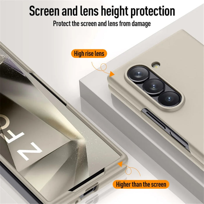 For Samsung Galaxy Z Fold6 5G Case Skin-Touch Hard PC Phone Cover - Titanium Grey - 2