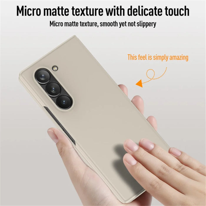 For Samsung Galaxy Z Fold6 5G Case Skin-Touch Hard PC Phone Cover - Titanium Grey - 4