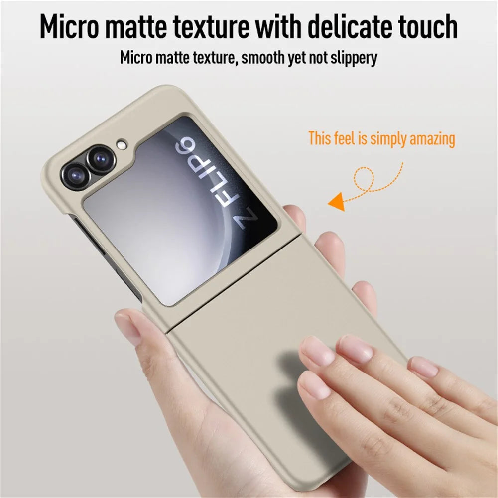 For Samsung Galaxy Z Flip7 FE 5G / Z Flip6 5G Slim Case Skin-Feel Hard PC Phone Cover - Titanium Grey - 3