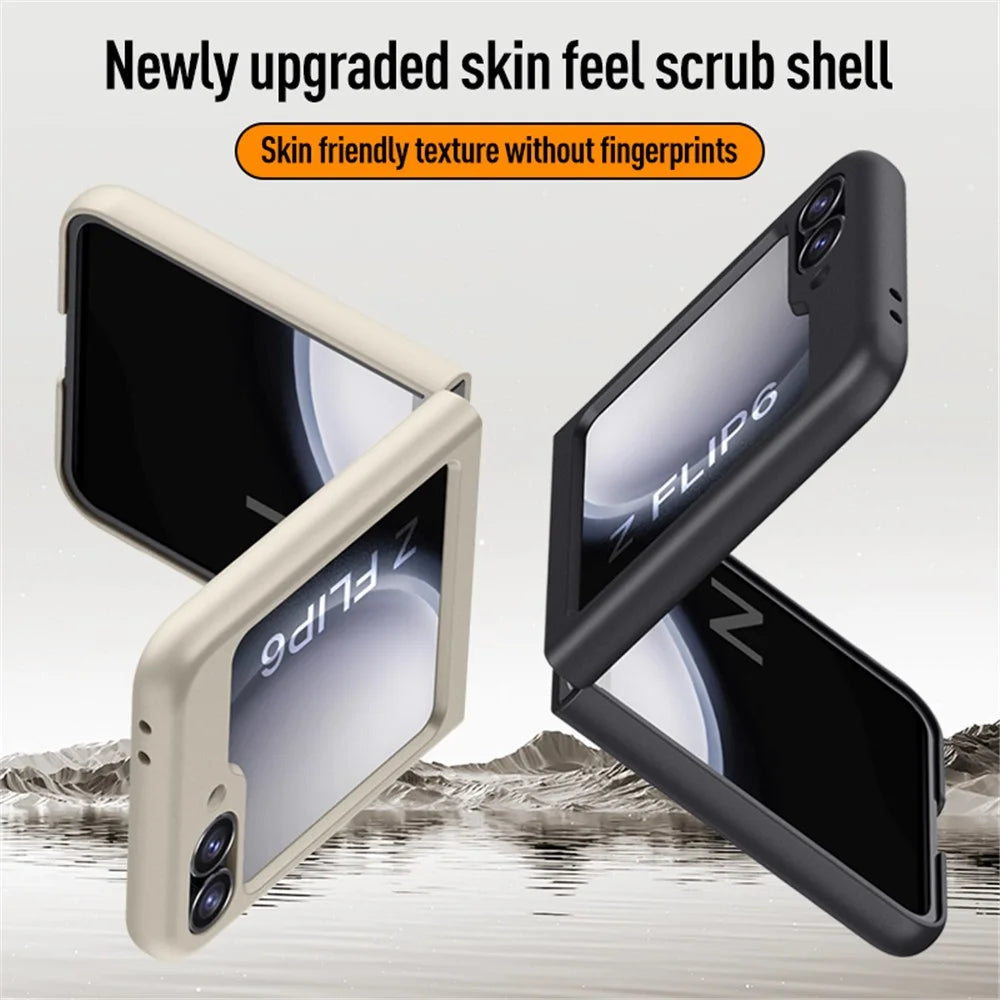 For Samsung Galaxy Z Flip7 FE 5G / Z Flip6 5G Slim Case Skin-Feel Hard PC Phone Cover - Titanium Grey - 4