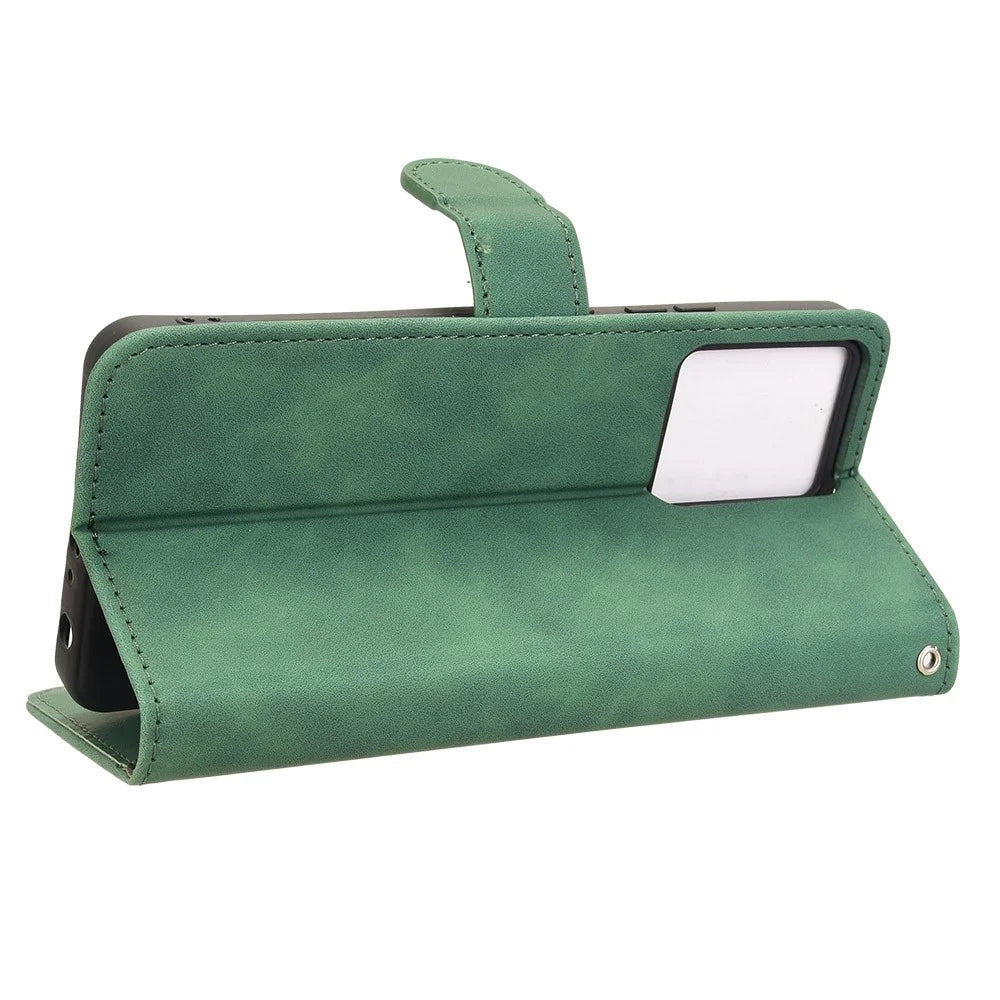 For Blackview Color 8 Case Scratch-Proof PU Leather Flip Phone Cover - Green - 3