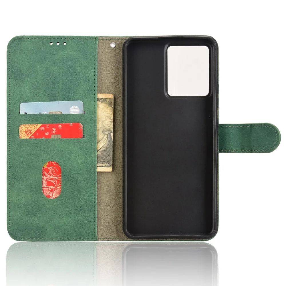 For Blackview Color 8 Case Scratch-Proof PU Leather Flip Phone Cover - Green - 4