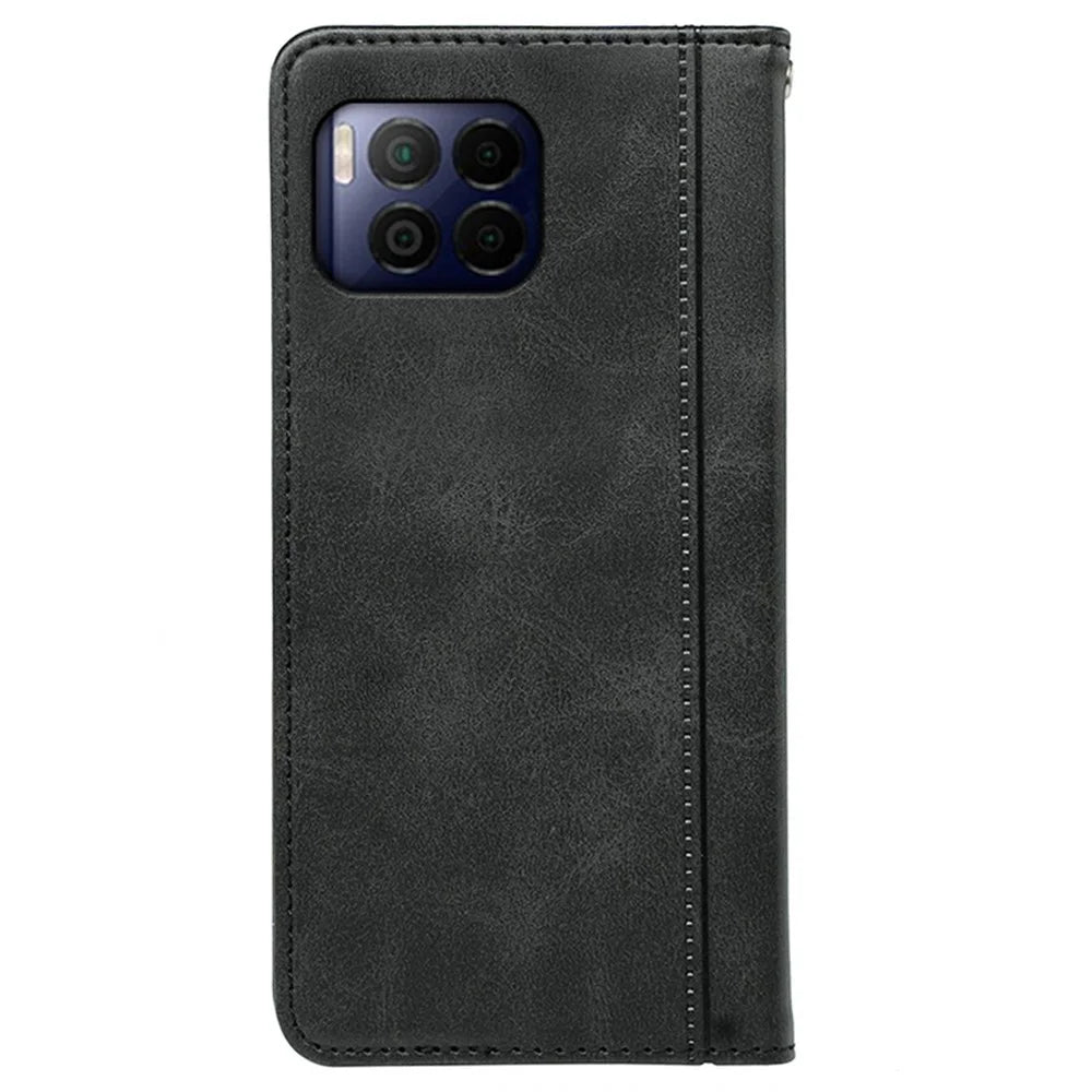 For T-Mobile REVVL 7 Pro / T Phone 2 Pro Case Leather Phone Cover Magnetic Closing - Black - 6