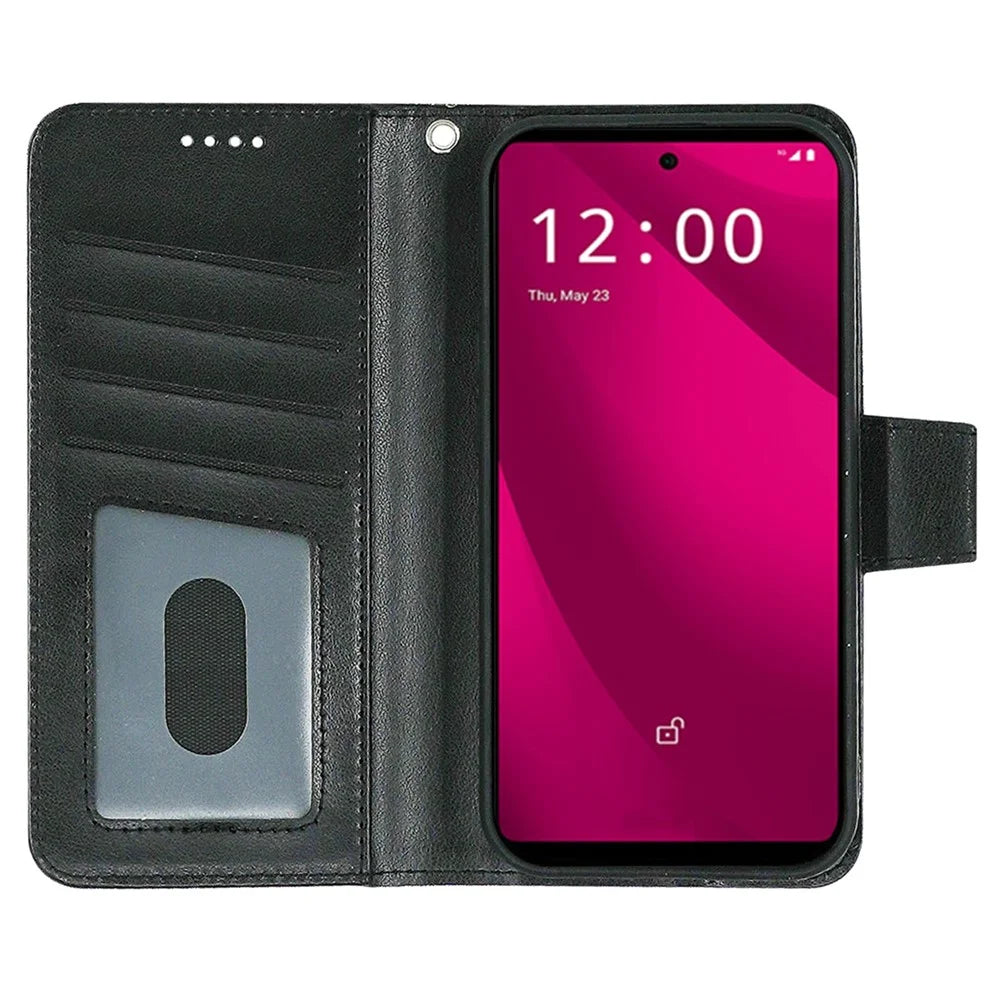 For T-Mobile T Phone 2 Pro  / REVVL 7 Pro Case Stand Leather Phone Cover - Black - 2