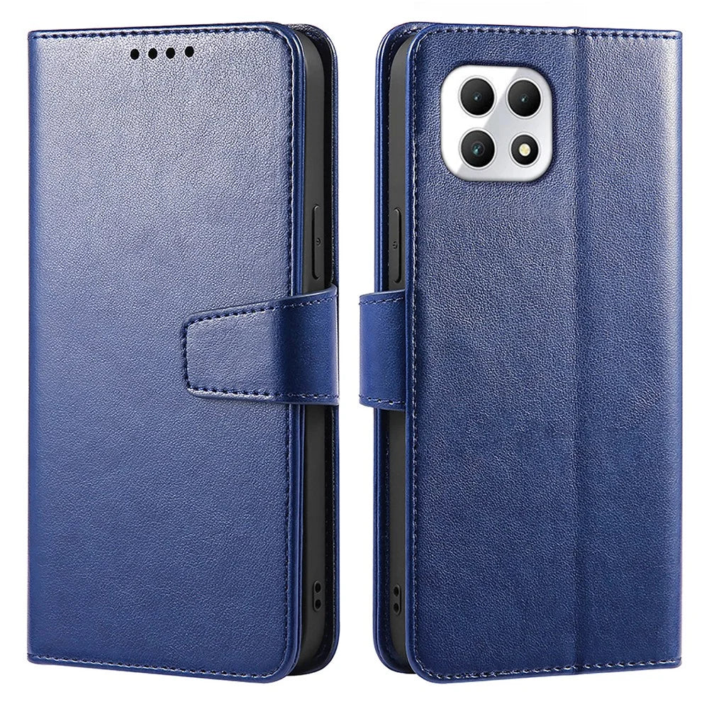For T-Mobile REVVL 7 / T Phone 2 Case Stand Strong Magnetic Leather Phone Cover - Blue - 1