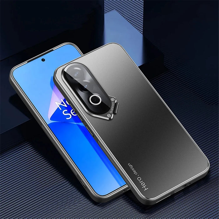 For OnePlus Ace 3V 5G Case with Lens Kickstand Shockproof PC+TPU Phone Cover - Black - 2