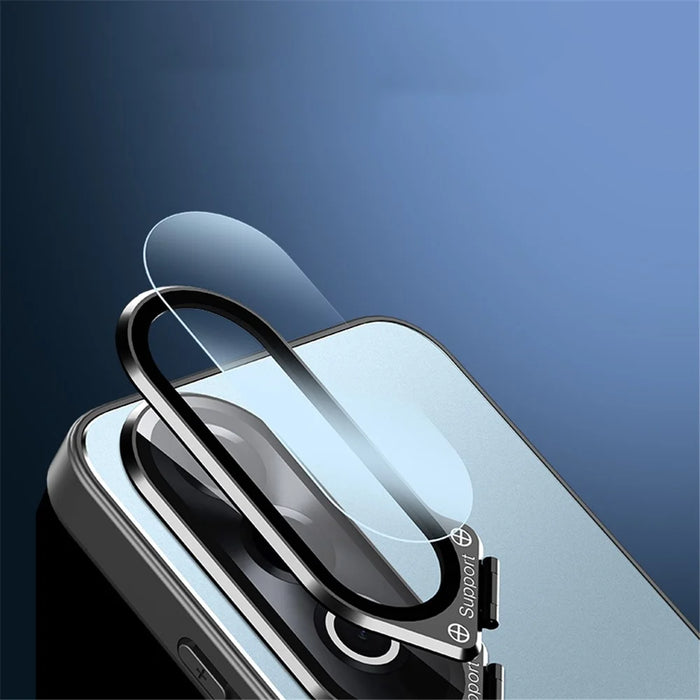 For OnePlus Ace 3V 5G Case with Lens Kickstand Shockproof PC+TPU Phone Cover - Black - 6